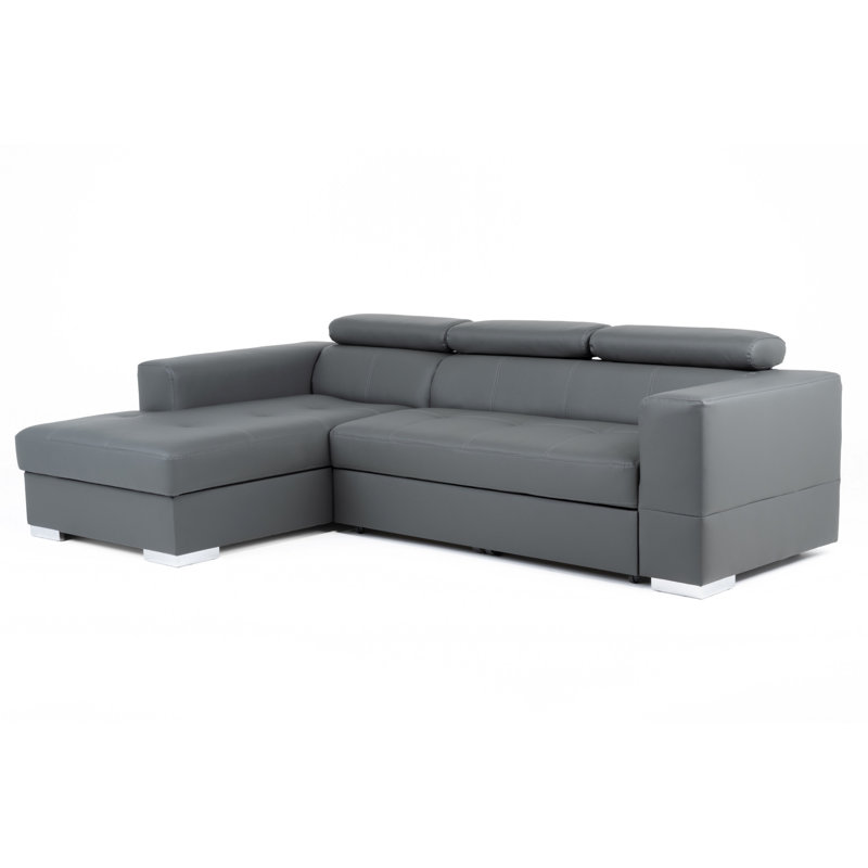 Aana Faux Leather Corner Sofa Bed, Left Hand Facing