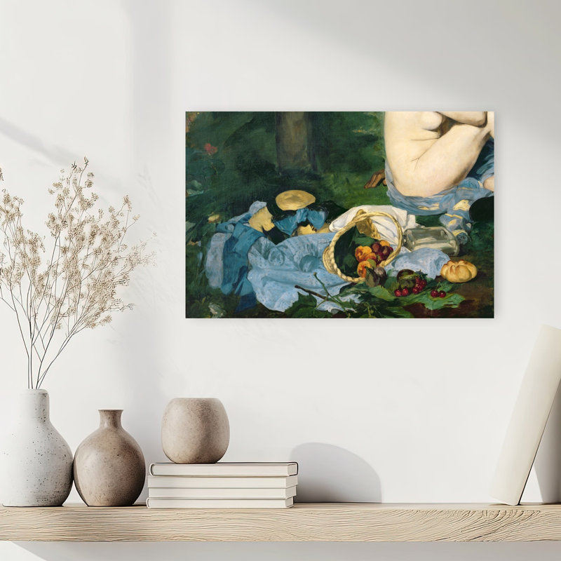 Dejeuner Sur L'Herbe, 1863 Impressionist Abstract Contemporary Cherry Fruit Wall Art Print by Edouard Manet - Wrapped Canvas Print