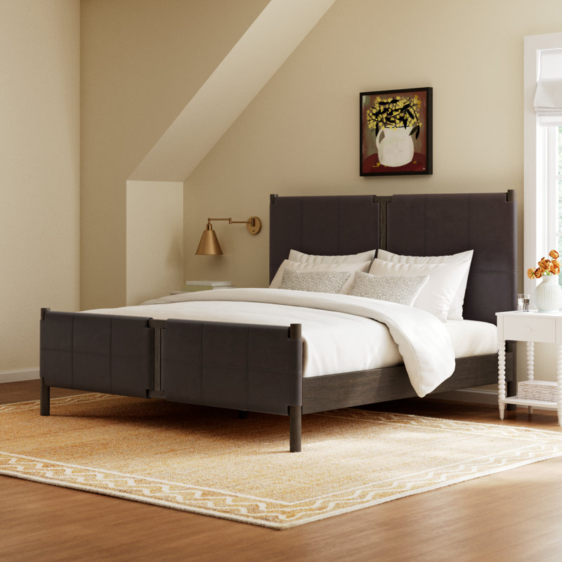 Sunita Upholstered Platform Bed, King, Heirloom Cigar