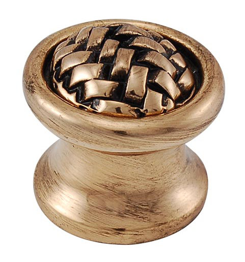 Cestino Mushroom Knob, Antique Gold, 0.875" H x 0.875" W x 0.875" D
