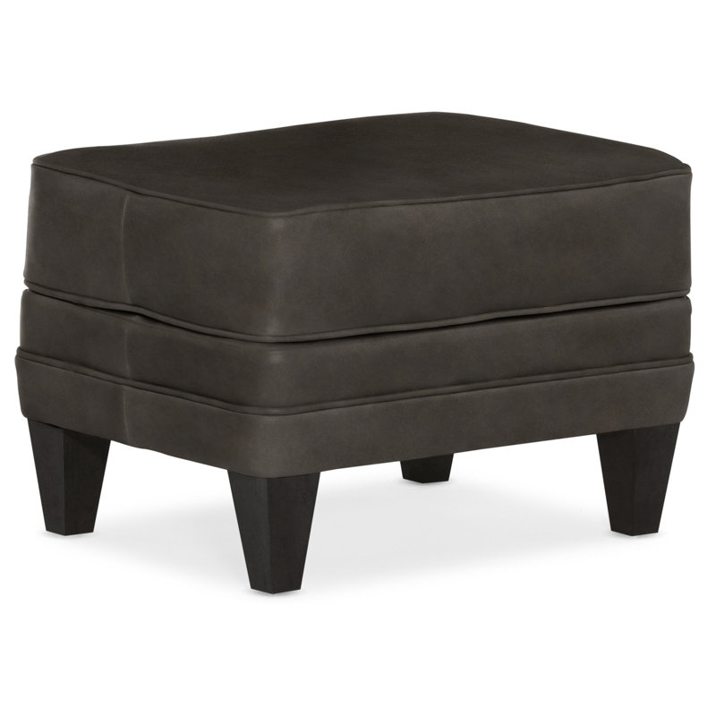 Willow Ottoman, Plantation, Outsider Raven Genuine Leather