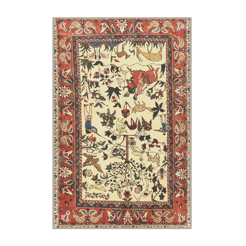 Tapis oriental beige, Rectangle 5 pi x 7 pi