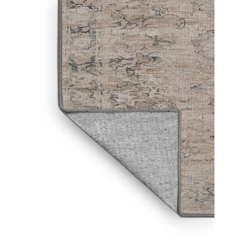 Tapis gris lavable à la machine, Rectangle 7 pi x 9 pi