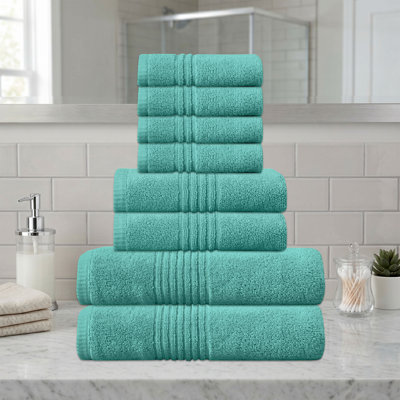 Ensemble de serviettes de bain 100% coton Phoebe Home Turquoise