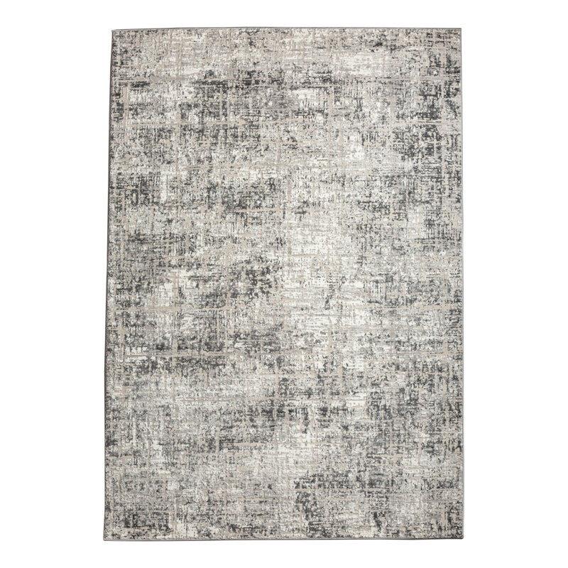 Livigno 1241 Transitional Striated Gray Area Rug, Rectangle 5'3" x 7'3"
