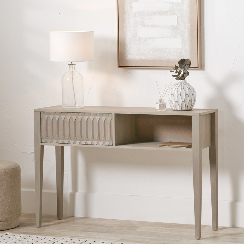 120 cm W Solid Wood Top Console Table
