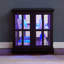 Vitrine en cerisier antique avec tablettes réglables, fermeture magnétique, lumières à DEL pour bandes rétro en verre, rangement rétro