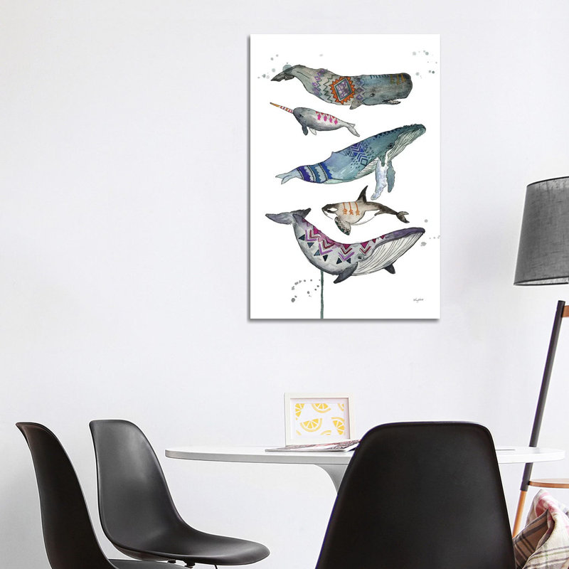 Tribal Whales by Kelsey McNatt - Wrapped Canvas Print, 101.6 cm H x 66.04 cm W x 3.175 cm D