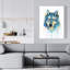 Aquarelle de loup - reproduction d'art sur toile pour chien