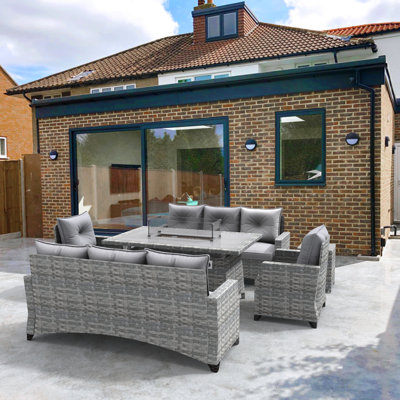 Wicker 8 - Person Patio Conversation Sets with Cushions