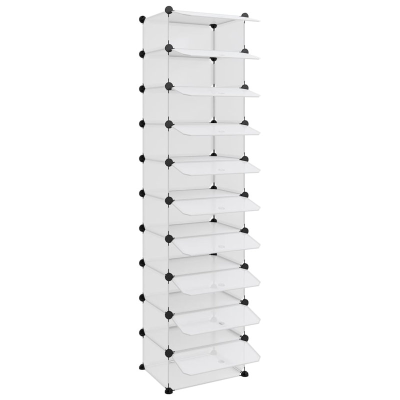 10 Pair Shoe Rack, Clear