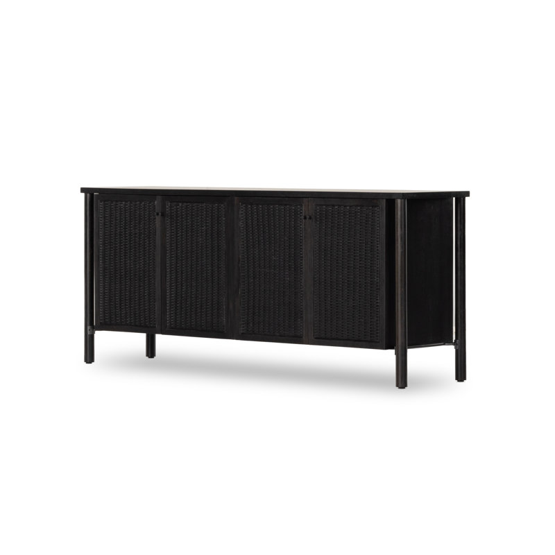 Veta 74'' W Solid Wood Sideboard, Black