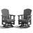 Plastic HDPE Resin Rocking Glider Chair Adirondack Swivel Outdoor Rocking Chair In Gray-124946147
