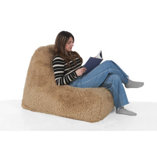 Fauteuil à billes brun en fausse fourrure