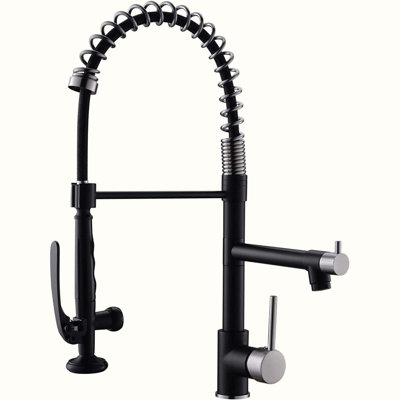 Single-Handle Commercial Kitchen Faucet with Pull-Down Sprayer