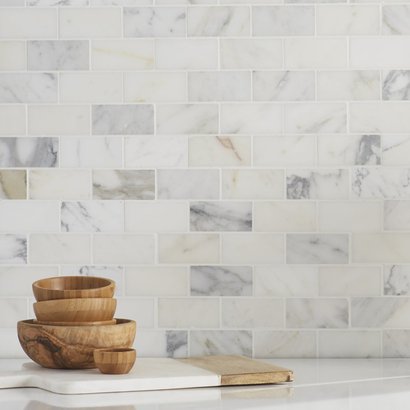 Carrelage mural et mosaïque en marbre poli Calacatta Gold x 12 po x 14 po