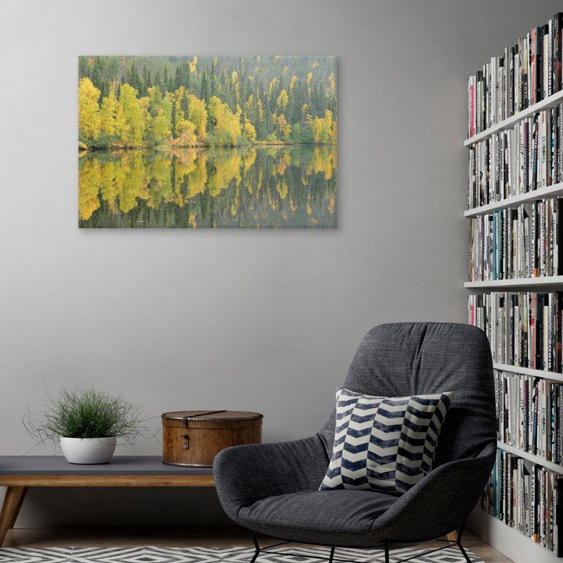 Vibrant Green and Yellow Forest Landscape Canvas Print