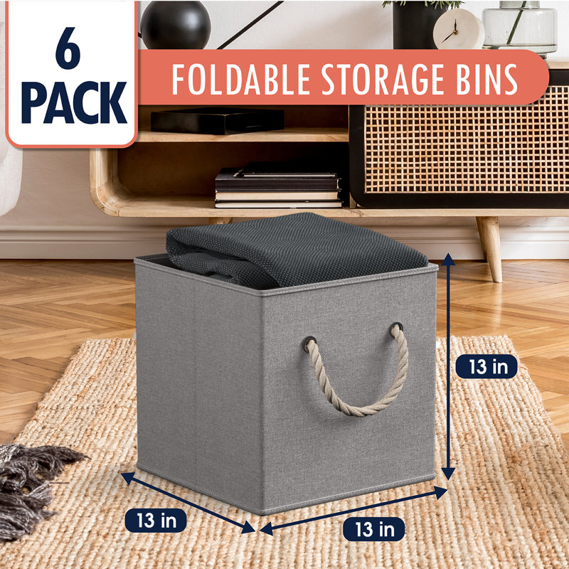 Boîte en tissu pliable et pliable, gris