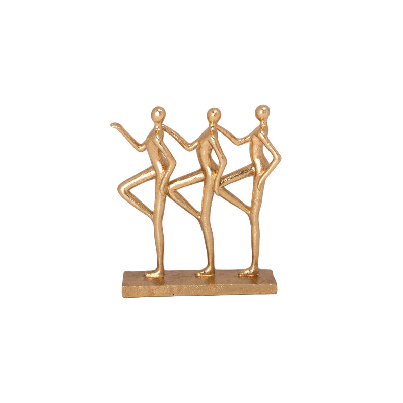 Figurine résine trois dames or