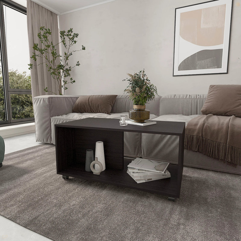 Table basse, mobile, une tablette, rectangulaire, salon, H 17,79 po x L 36,22 po x l 19,9 po