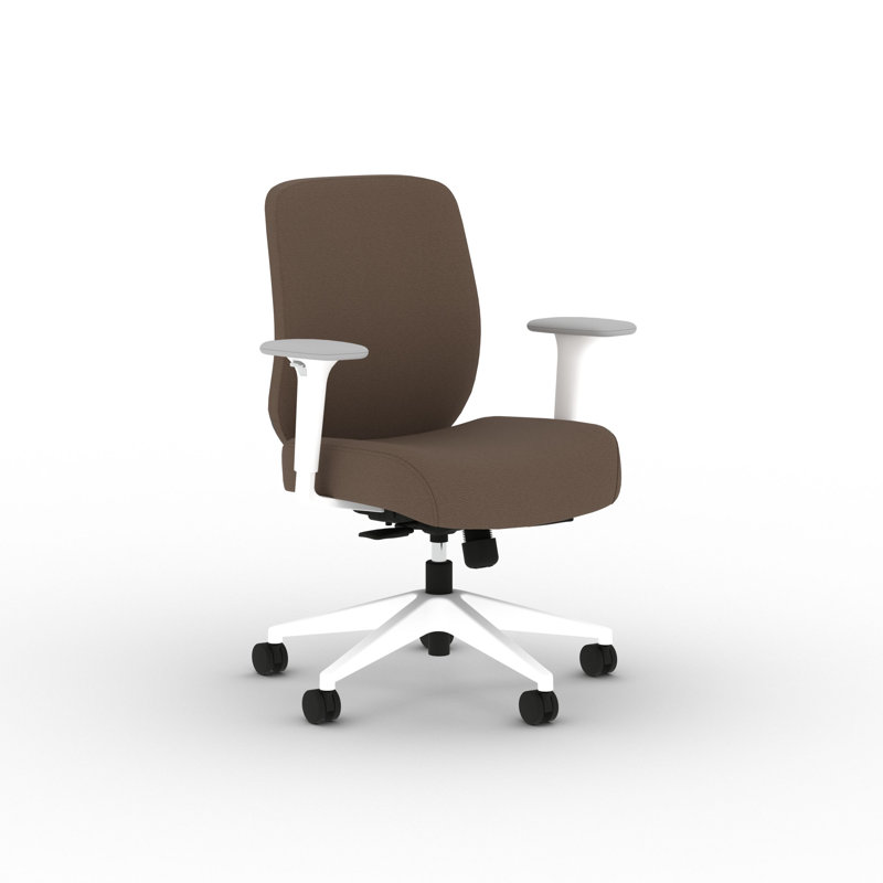 HON Altern Upholstered Low-Back Chair, White Frame, Bark, Designer White, Bark