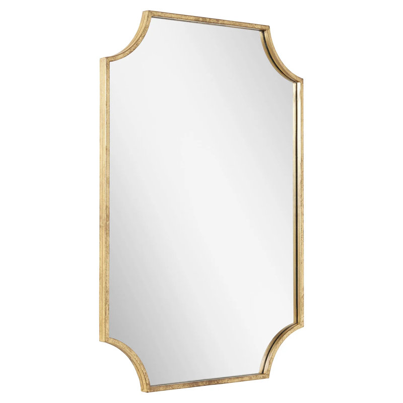 Gold Antique Rectangular Metal Framed Mirror