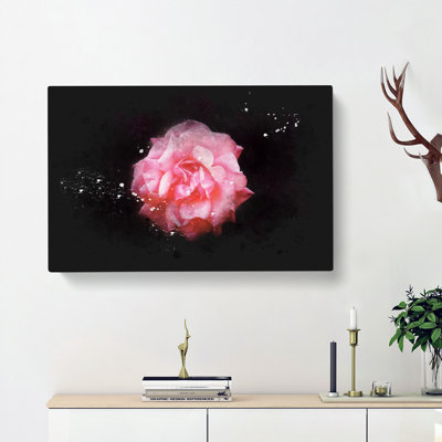 Lone Pink Carnation - Wrapped Canvas