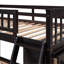 Lit simple superposé au dessus d'un lit double avec 6 qualités de tiroir, tablettes réglables et roulettes, tiroirs en bois, tablettes personnalisables - cadre coloré-194198479
