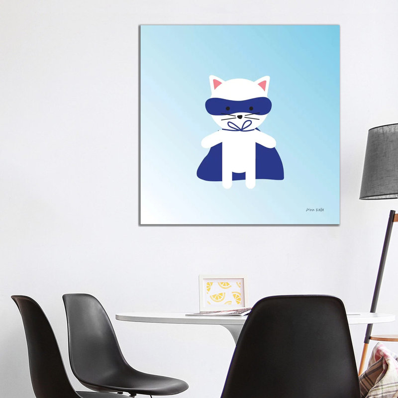 Cat Super Hero by Ann Kelle - Wrapped Canvas Print, 93.98 cm H x 93.98 cm W x 1.91 cm D