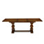 Ensemble de table de salle à manger 7 pièces composé d'une table de salle à manger rectangulaire avec rallonge amovible et 6 chaises Parson en tissu de lin beige clair, noyer antique-1853231478-1853231476