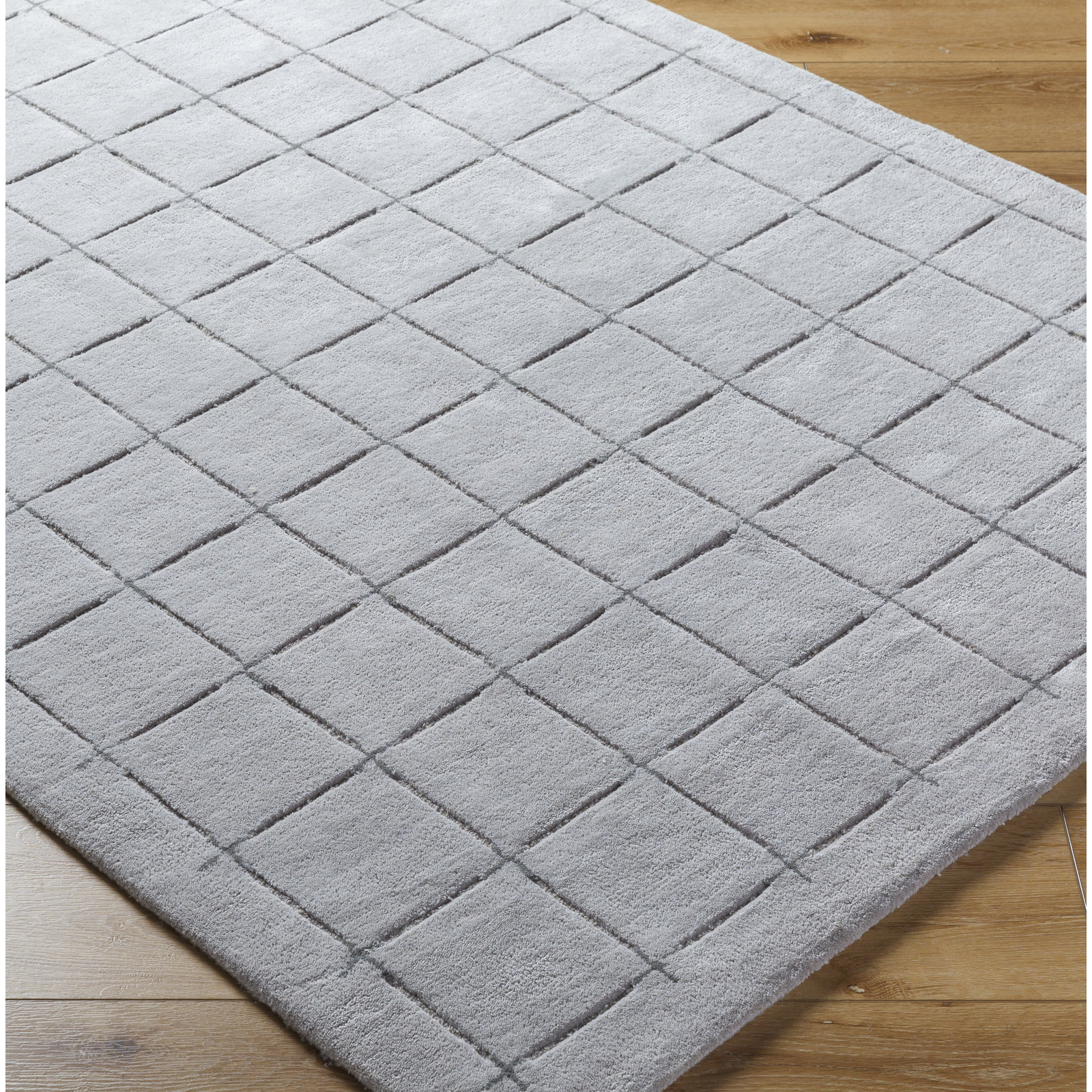 Mallory Handmade Wool Gray Rug, Rectangle 2' x 3'