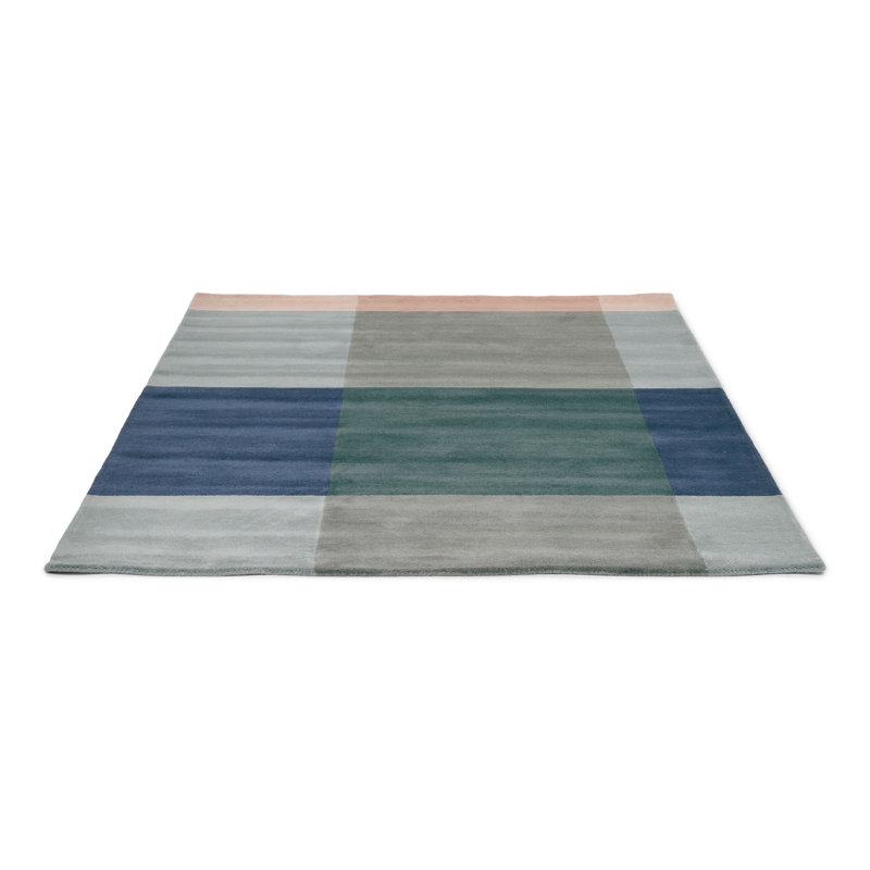 Hand Tufted Wool Plaid Area Rug in Gray/Blue/Pink, Rectangle 8'2" x 11'6"