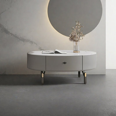 Italian light luxury oval rock table