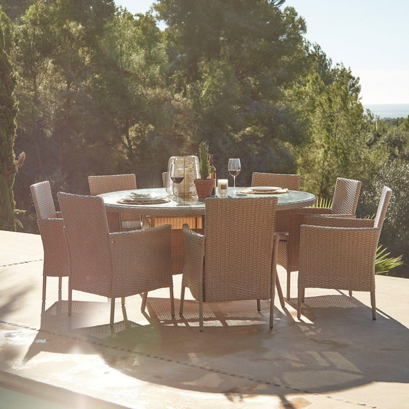 Dubose Patio Dining Set with, Brown
