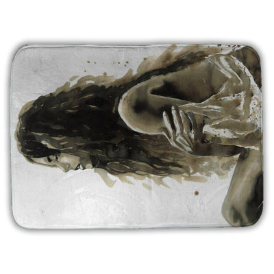Woman in sepia Bath Mat with Non-Slip Backing - Quick Dry Memory Foam Bathroom Rug - Absorbent - Modern Plush Spa-Style - Machine Washable