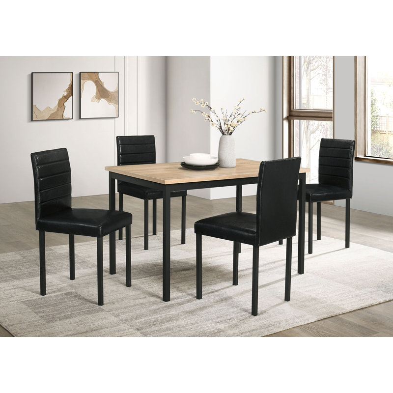 Garza 5-Piece Rectangular Dining Table Greige Oak
