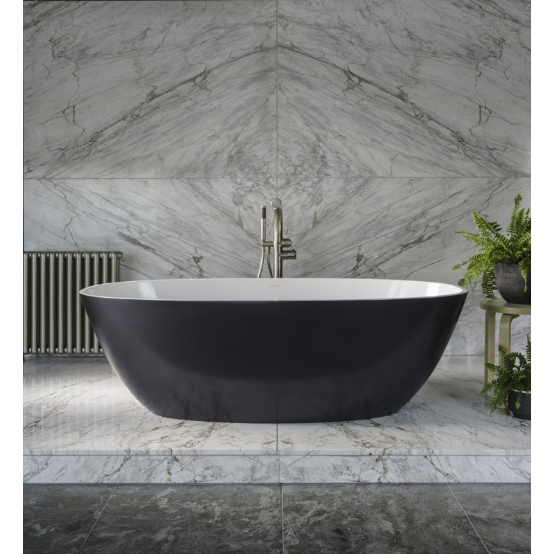 Barcelona 67" x 32" Freestanding Soaking Bathtub With Void, Gloss White