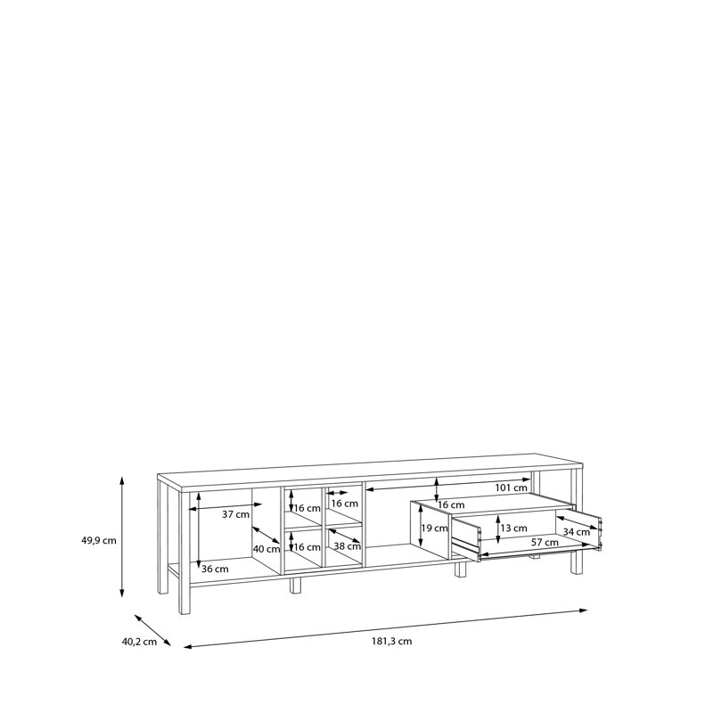 Lorrayne Unfinished TV Stand for TVs up to 88"