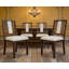 Ensemble de 4 chaises de cuisine rembourrées en tissu de lin, chaises de salle à manger traditionnelles en bois massif avec pieds décoratifs tournés, chaises latérales verticales à dossier en lattes avec panneau central rembourré pour salle à manger, salon, brun-1464630511
