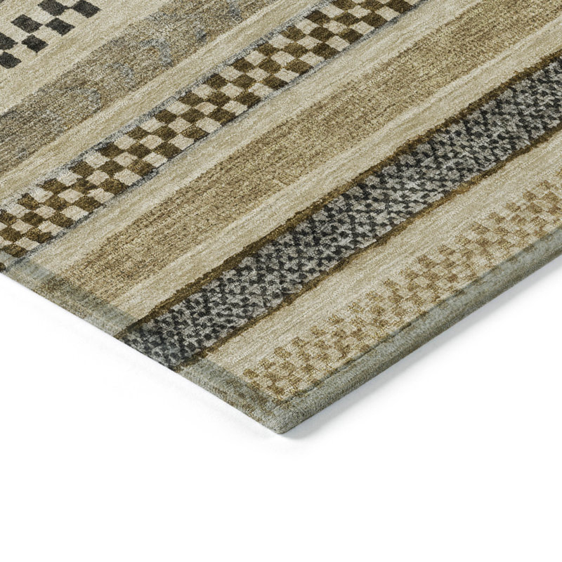 Tapis chocolat intérieur / extérieur lavable à la machine Claudian ACN1625, Rectangle 2 pi 6 po x 3 pi 10 po