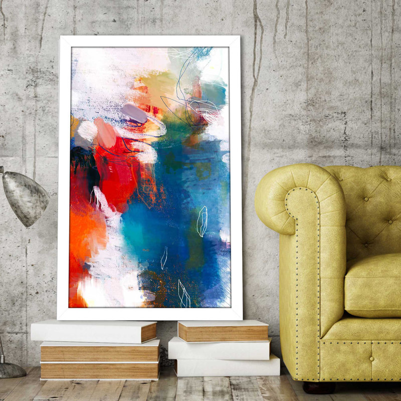 It's a Party II - Peinture à cadre flottant, H 39,5 po x l 27,5 po x P 0,75 po, Cadre blanc