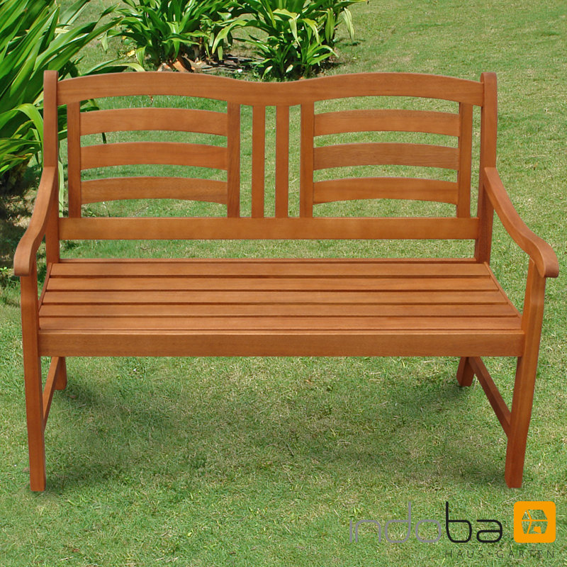 Izaguirre Wooden Garden Bench, 91cm H x 120cm W x 65cm D