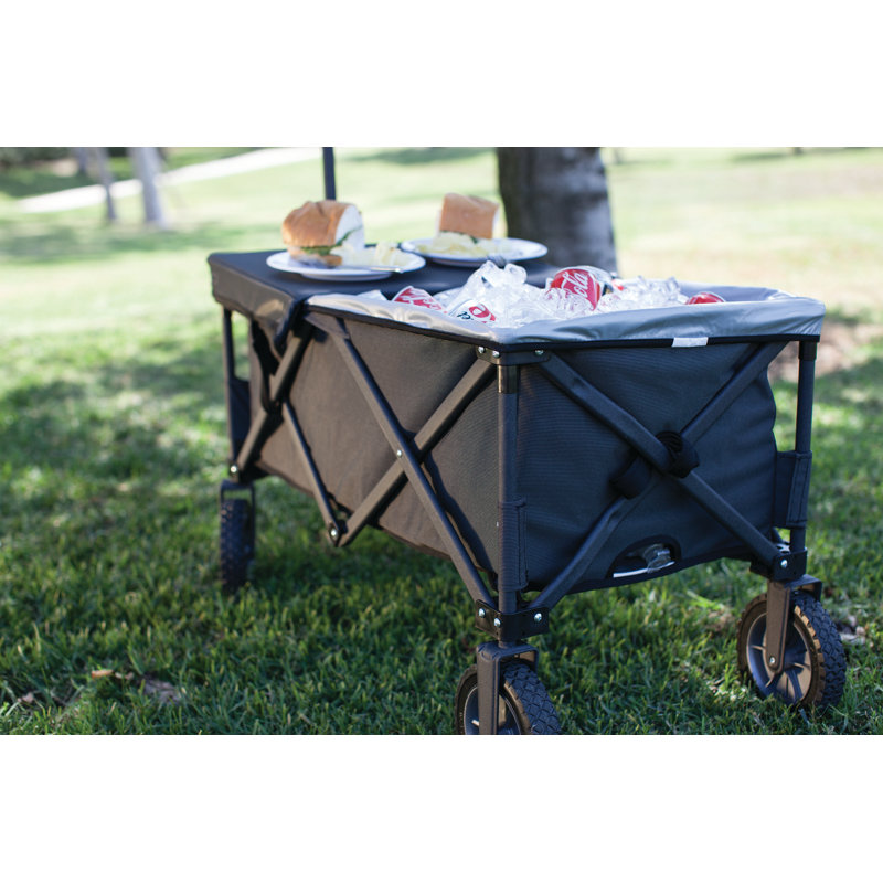 Chariot utilitaire portatif Adventure Wagon Elite avec table et doublure, Noir / Gris