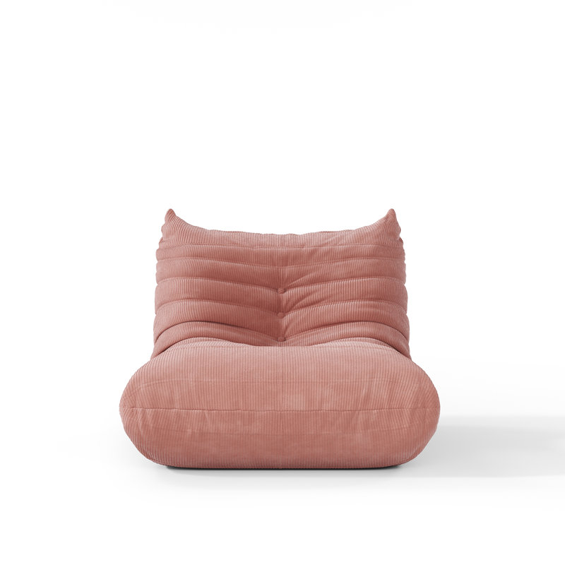 Abbie 34.2'' Sofa Lazy Sofa Bean Bag Chair Floor Sofa for Living Room Bedroom, Pink Corduroy