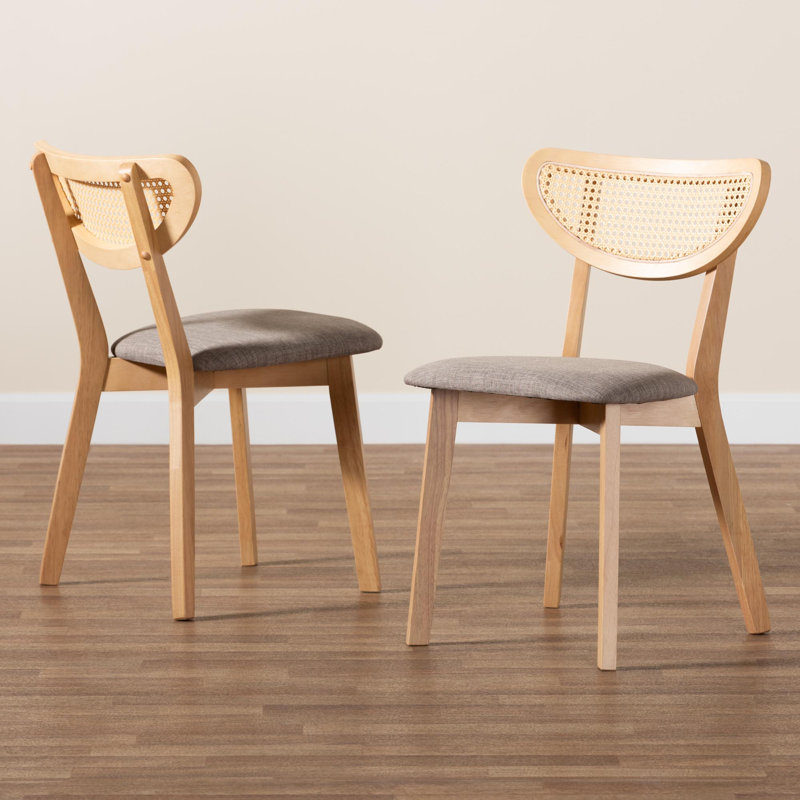 Charnese Upholstered Dining Chair, Natural Oak