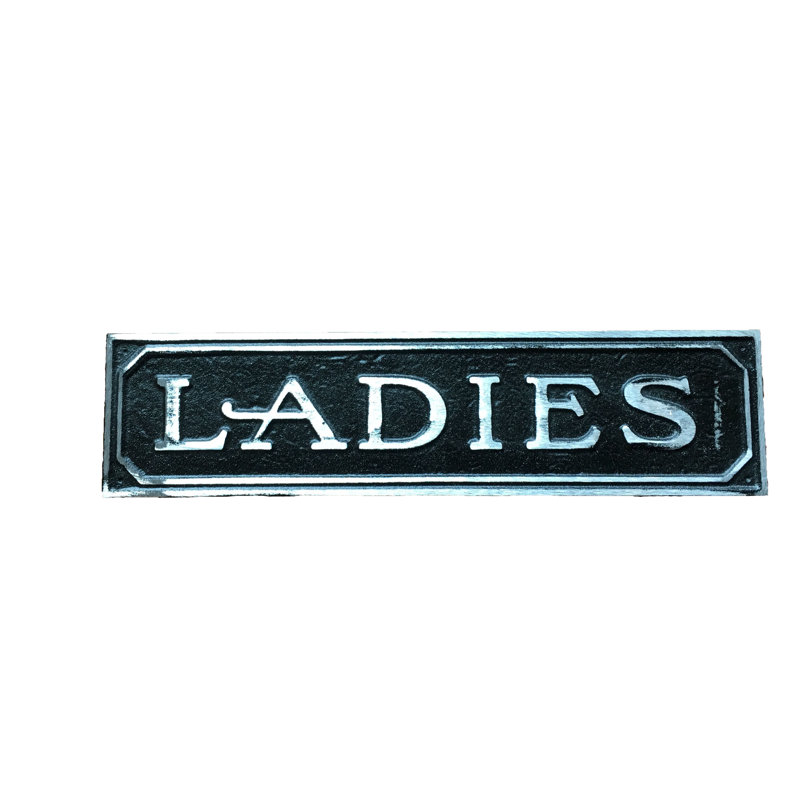 Enseigne de porte en aluminium ladies, Aluminium antique noir