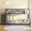 Lit superposé avec tiroirs et tablettes de rangement, structure de lit en bois peu encombrante avec échelle, pour enfants et adolescents-1338095474-1338095477