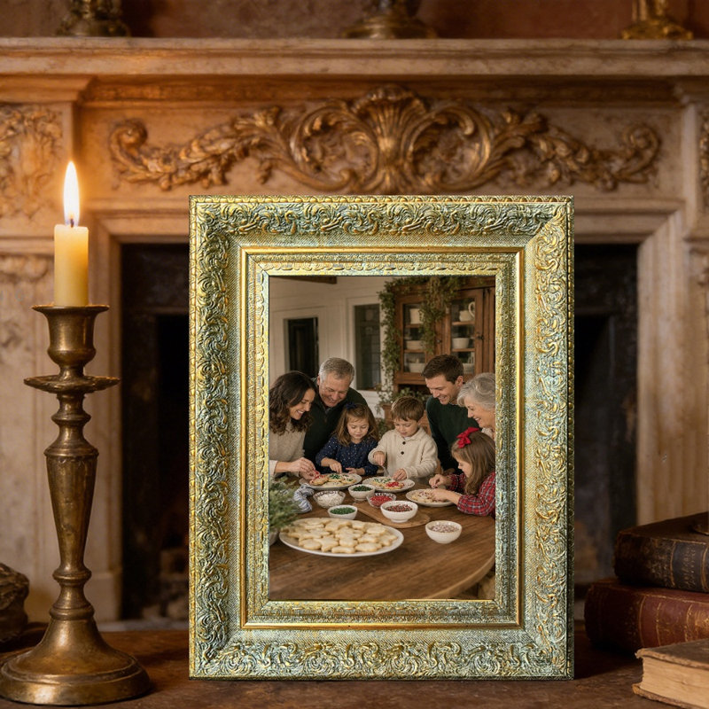 Cadre 8 po x 10 po à 3 tablettes or antique pour décor de manteau de cheminée, Antique Gold, 3, 8" x 10"