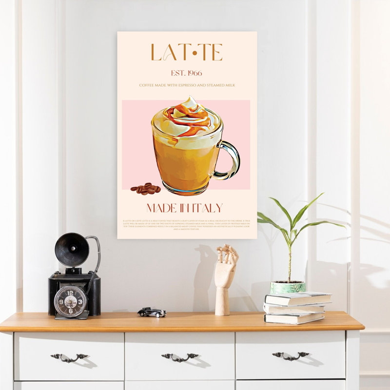 «Sweet Caramel Latte», art mural contemporain, H 24 po x l 16 po
