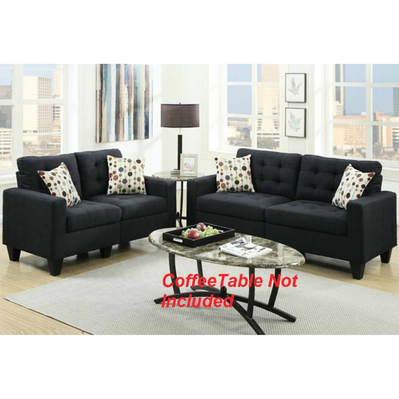Polyfibre noir moderne, avec coussin et coussin inclus pour l'espace